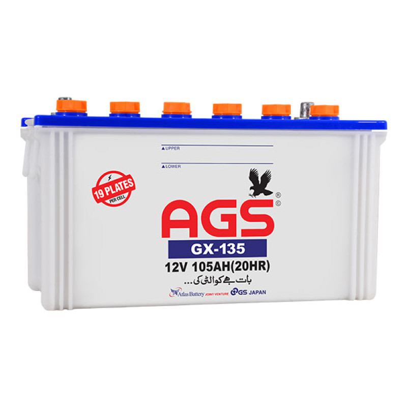 AGS GX135 12 Volts 19 Plates Lead Acid Battery