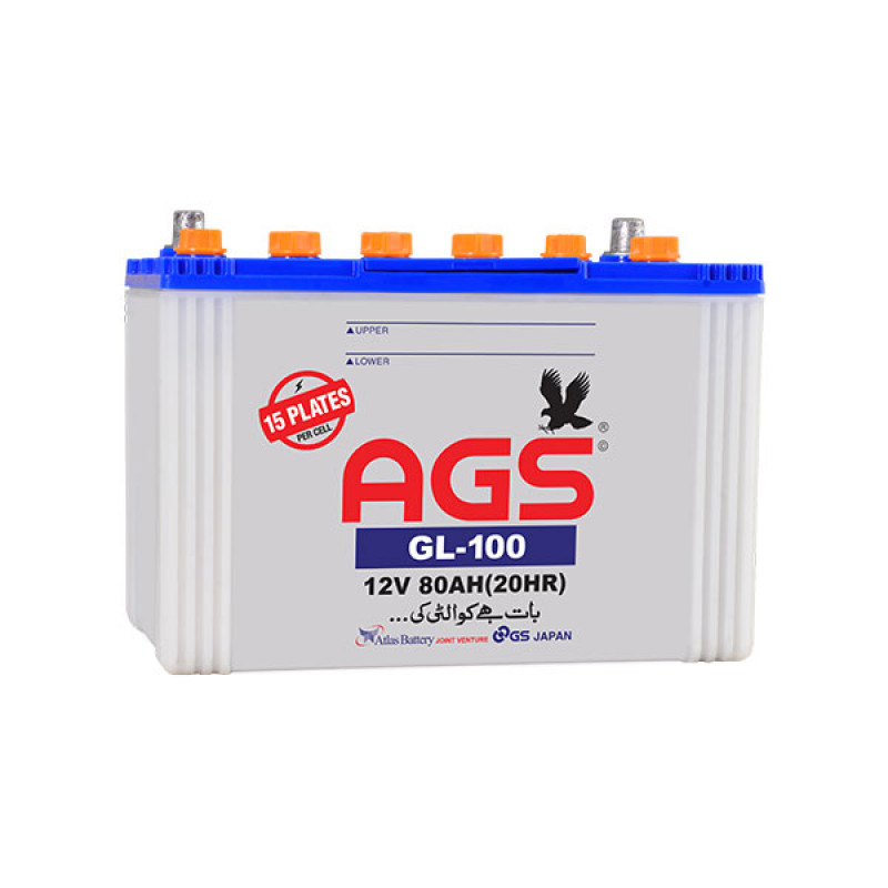 AGS GL100 12 Volts 15 Plates Lead Acid Battery