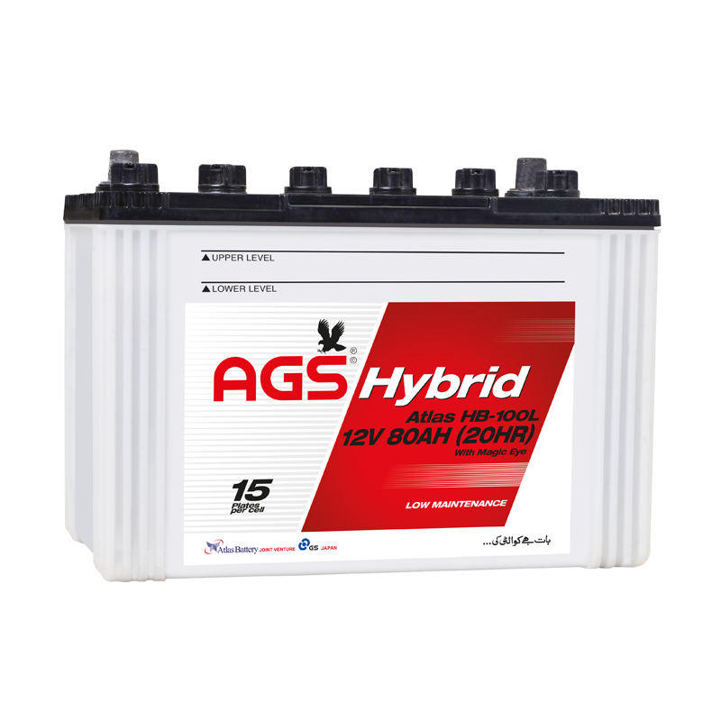 AGS HB 100 R 80 ah 15 Plate Hybrid Battery
