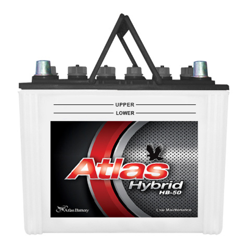 Atlas Hybrid (AGS) HB50 Lead Acid 11 Plates 38 Ah Battery