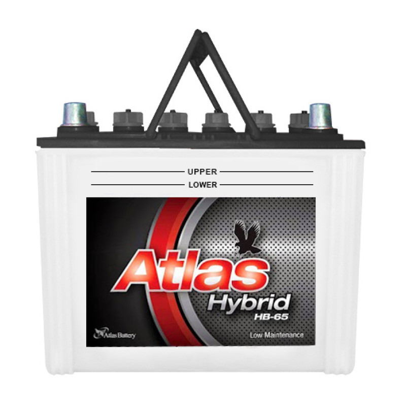 Atlas Hybrid (AGS) HB65 Lead Acid 13 Plates 45 Ah Battery 