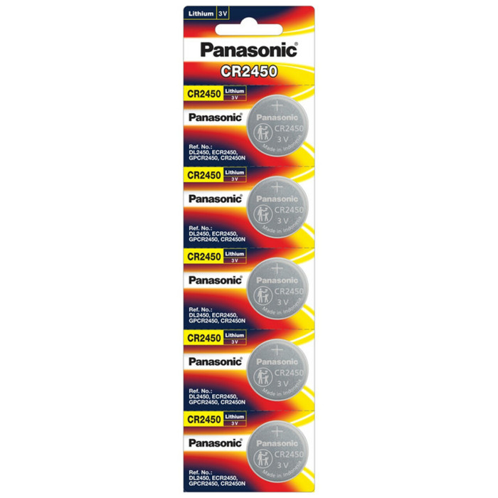 Panasonic Original CR2450 Pack of 5 Battery For Watches ,Clocks & Hearing Aids