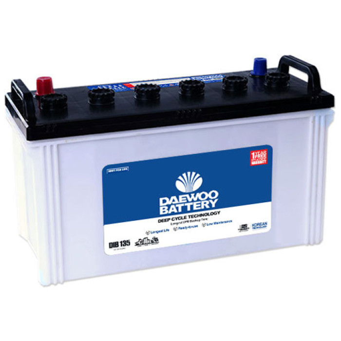 Daewoo DIB-135 100 Ah Low Maintenance Deep Cycle (For UPSSolar) Battery