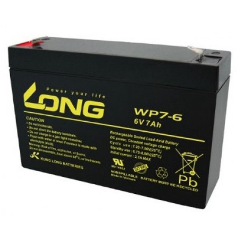 Long Battery 6 Volt 7 AH long battery