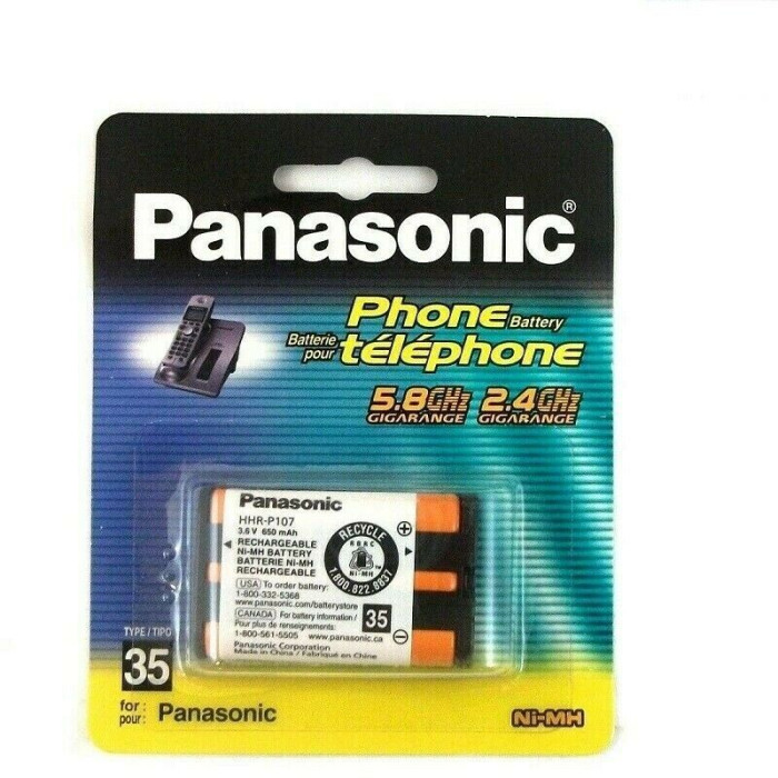 Panasonic Cordless Phone Battery, P107A, Type 35 Ni-MH, 3.6V