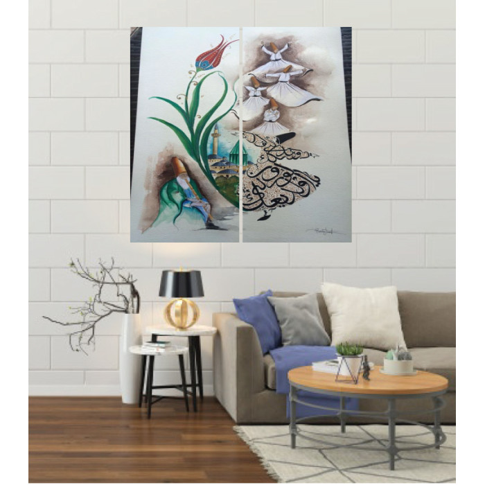 Wall Frames 2 Pieces Set Canvas – Digitally Printed Wall Canvas F-100