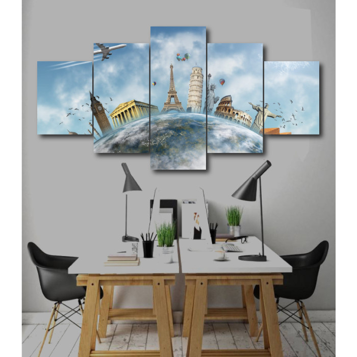 Wall Frames 5 Pieces Set Canvas - Digitally Printed Wall Canvas  post-247