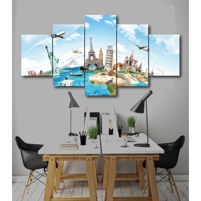 Wall Frames 5 Pieces Set Canvas - Digitally Printed Wall Canvas  post-248