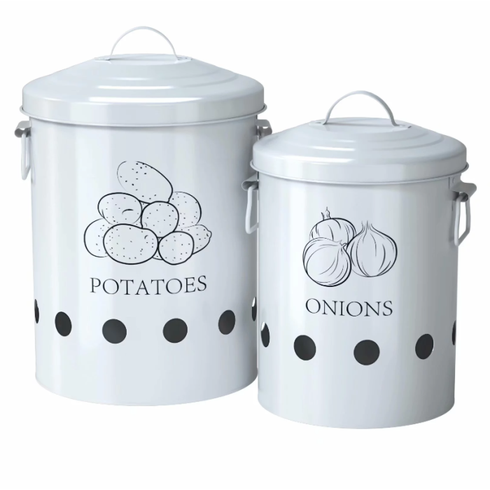 HOMEFAVOR Potato Onion Kitchen Canister Set of 2