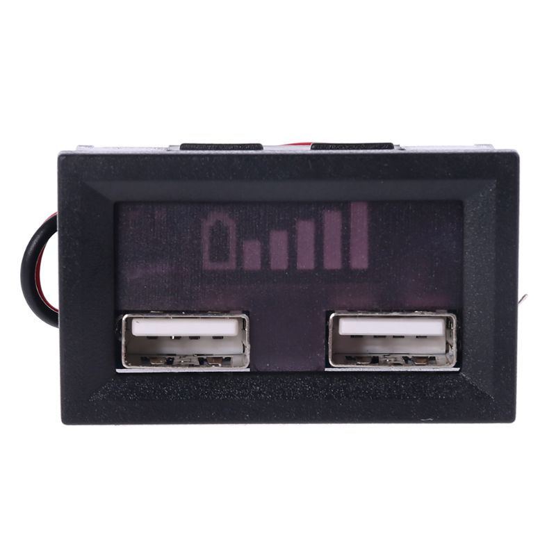12V Lead Acid Battery Capacity Display Power Meter With USB Charging Port