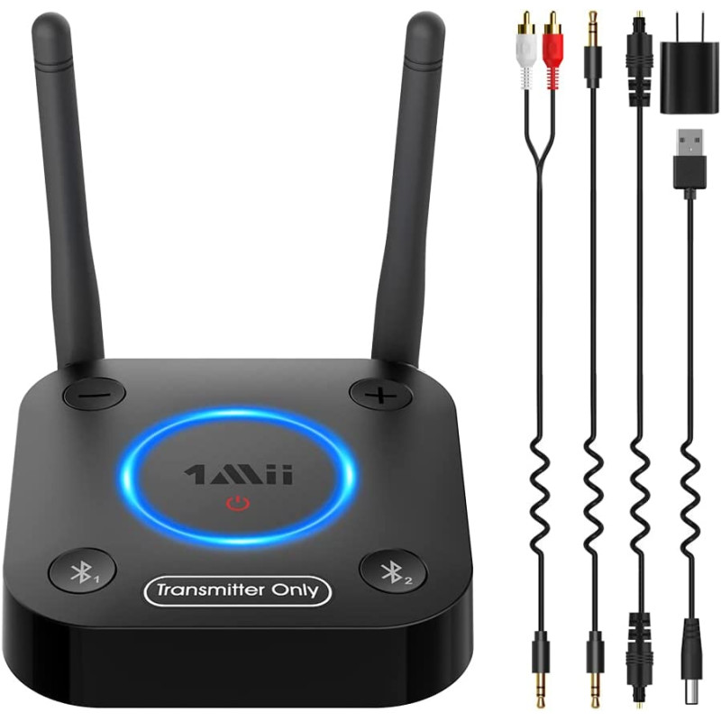 1Mii B06TX Bluetooth 5.0 Transmitter for TV to Wireless Headphone/Speaker