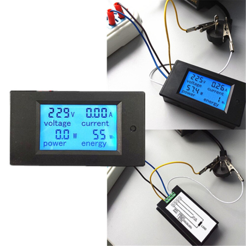 20A AC Digital LED Power Panel Meter Monitor Power Energy Voltmeter Ammeter