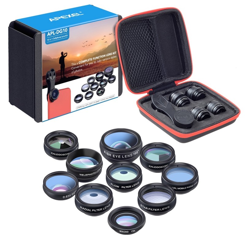APEXEL 10 in1 iPhone Camera Lens Kit Without Box