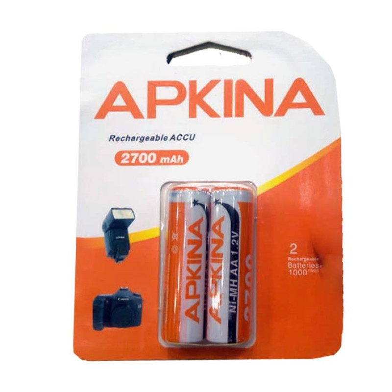 Apkina 2700 mAh AA Rechargeable Battery Pack Of 2