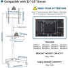 BONTEC Mobile TV Stand on Wheels for 23-55 inch Plasma/LCD/LED TVs