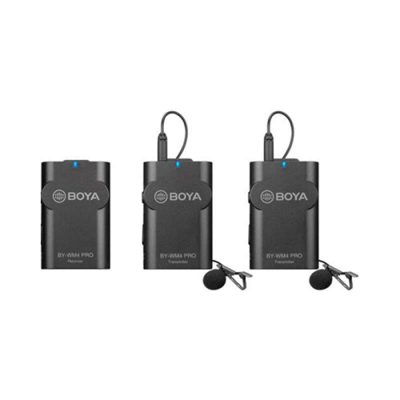 BOYA BY WM4 PRO K2 Two-Person Digital Camera-Mount Wireless Omni Lavalier Microphone System (2.4 GHz