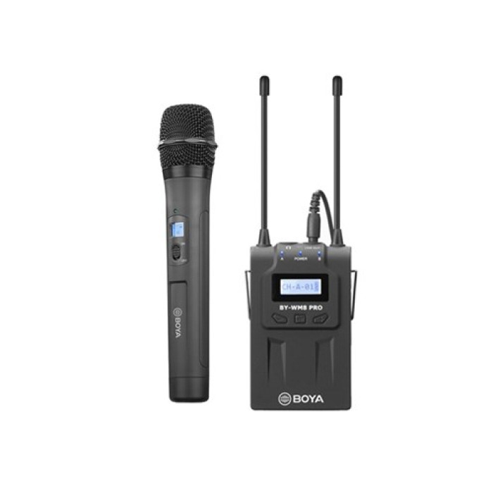 BOYA RX8 Pro UHF Wireless Bodypack Receiver Dual Channel with BOYA WHM8 Pro Wireless Mic 
