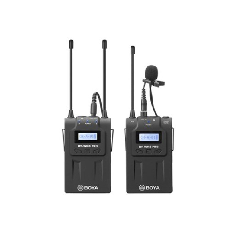 BOYA by-WM8 Pro-K1 UHF Wireless Microphone System 48 Channels MonoStereo Mode LCD Display 100M Effe 