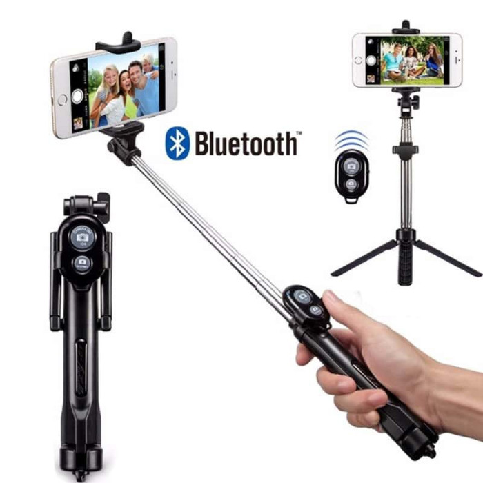 Bluetooth Shutter Supported Selfie Stick With Tripod 2 in 1 Bluetooth Shutter Supported Selfie Stick With Tripod 2 in 1