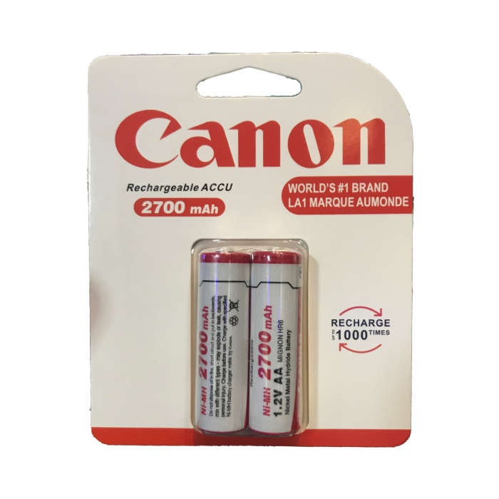 Canon 2700 mAh AA Rechargeabale Pack Of 2 Canon 2700 mAh AA Rechargeabale Pack Of 2