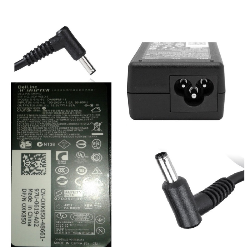 Dell Laptop Charger 19V 4.62A Charger 90W (New Pin)