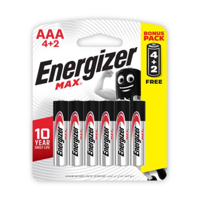 Energizer 4+2 AAA Alkaline Batteries Energizer 4+2 AAA Alkaline Batteries