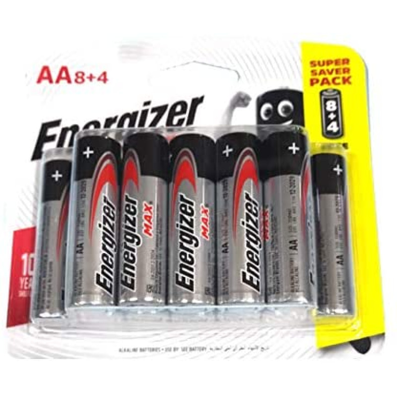 Energizer 8+4 AA Alkaline Batteries