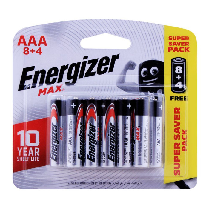 Energizer 8+4 AAA Alkaline Batteries Energizer 8+4 AAA Alkaline Batteries