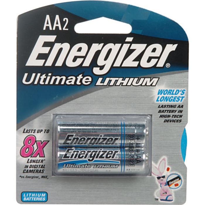 Energizer Ultimate Lithium AA World's Longest Lasting Double AA Battery (Pack of 2)