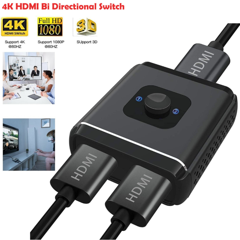 HDMI Bi-Direction Switch 4k 60Hz HDMI Splitter Aluminum