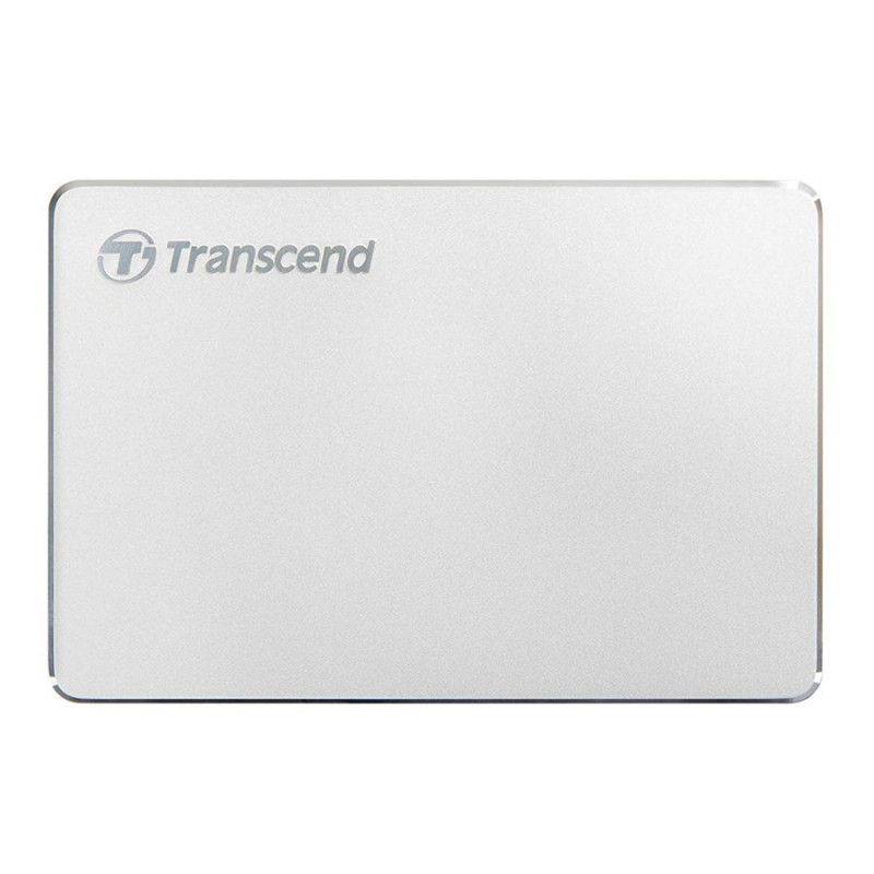 StoreJet 25C3S  Transcend 1TB Extra Slim USB 3.1 Type-C Portable Hard Drive (Silver)