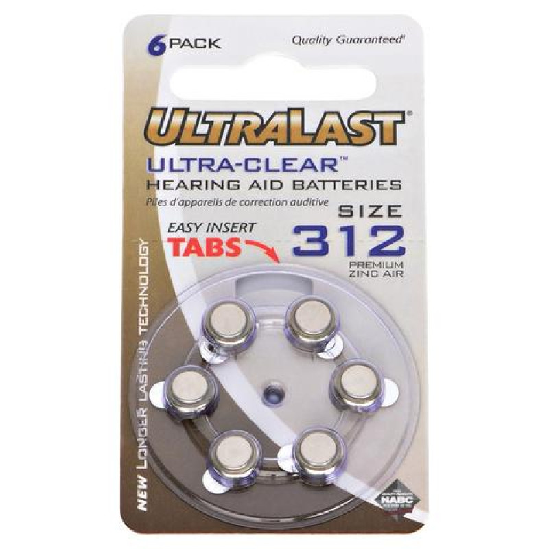 Hearing Aid Battery 312 Replaces Duracell - UL312
