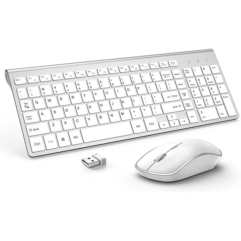 JOYACCESS USB Slim Wireless Keyboard Mouse with Numeric Keypad