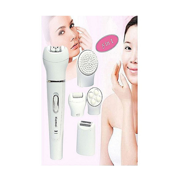 Kemei KM-2199 5 in 1 - Beauty Epilator Kit - White