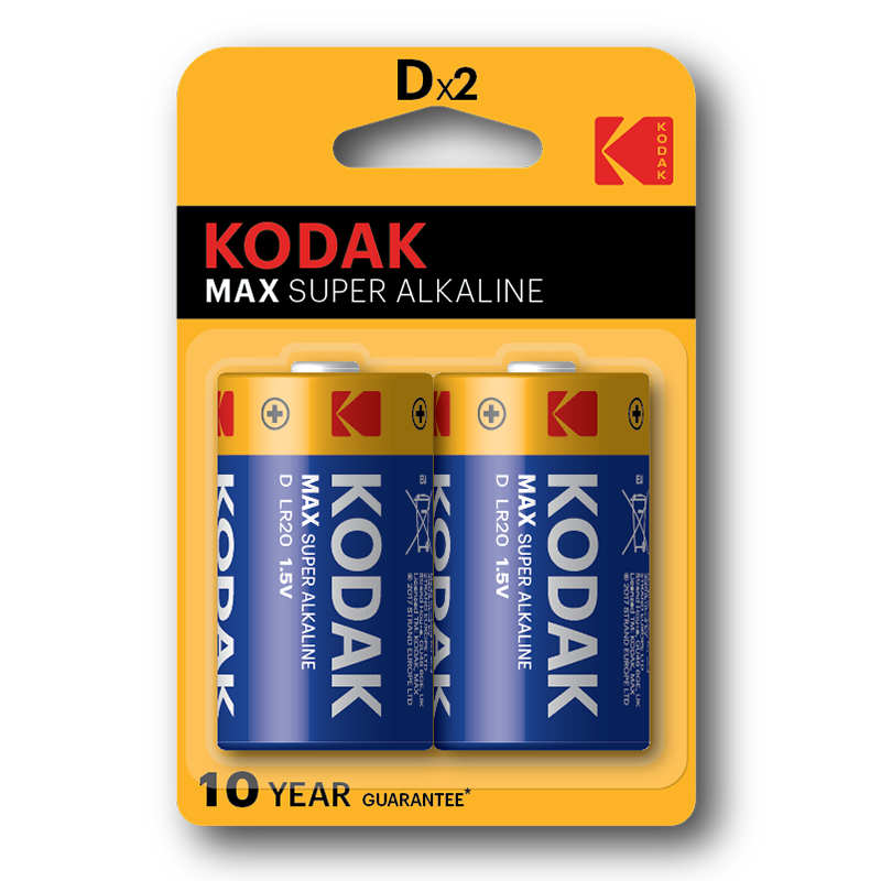 Kodak Max Super Alkaline D (Pack of 2)