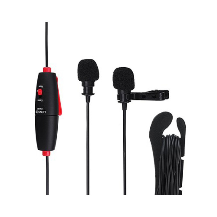 LENSGO LYM-DM1 2 In 1 Omni-Directional Lavalier Video Interview Condenser Microphone With 6m Cable LENSGO LYM-DM1 2 In 1 Omni-Directional Lavalier Video Interview Condenser Microphone With 6m Cable