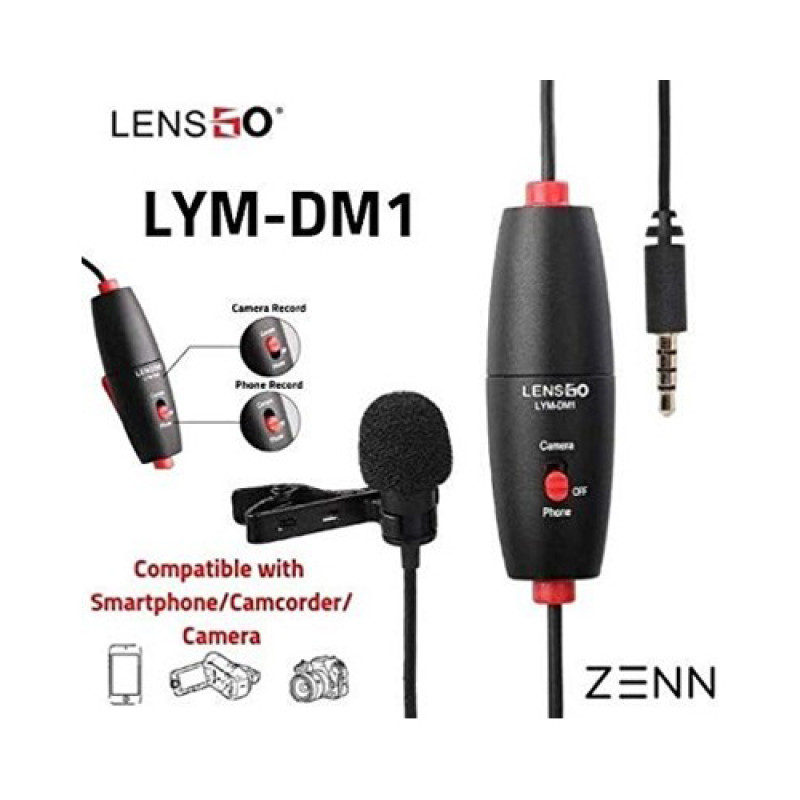 LENSGO LYM-DM1 Mini Omni-directional Lavalier Video Condenser Microphone