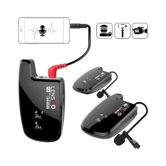 Lensgo LWM-308C Plus UHF 30-Channel Wireless Dual Lavalier Microphone System Lensgo LWM-308C Plus UHF 30-Channel Wireless Dual Lavalier Microphone System