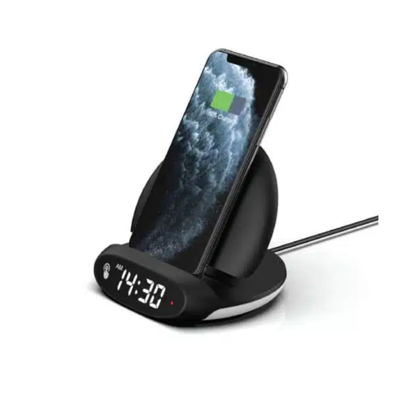 Mycandy Multifunctional Fast Wireless Charger With In Built Alarm Clock and phone Stand And Night Light