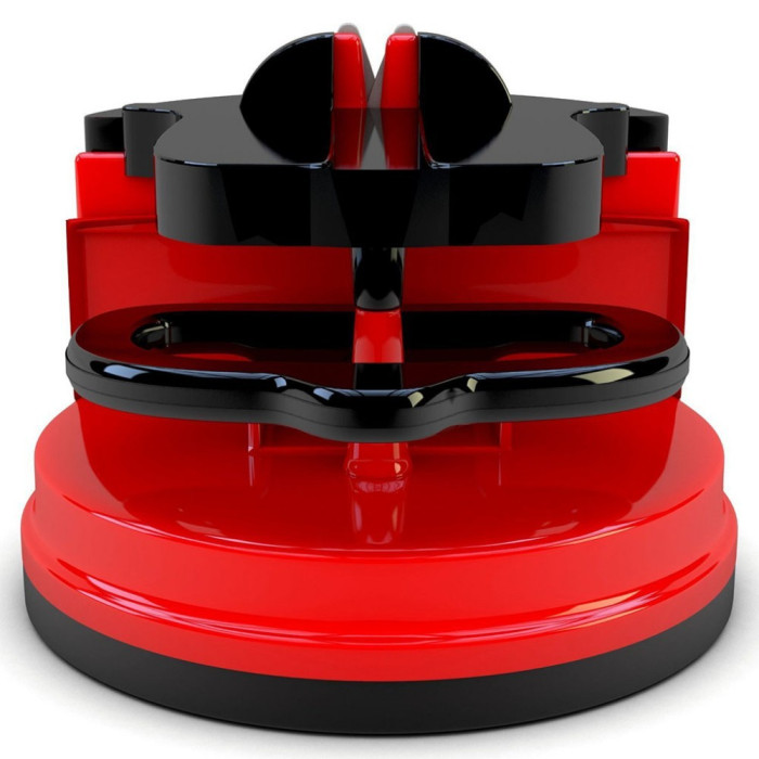 Red Kitchen Sharpening Tool steel Knife Sharpener with suction Scissors Grinder Secure Chef