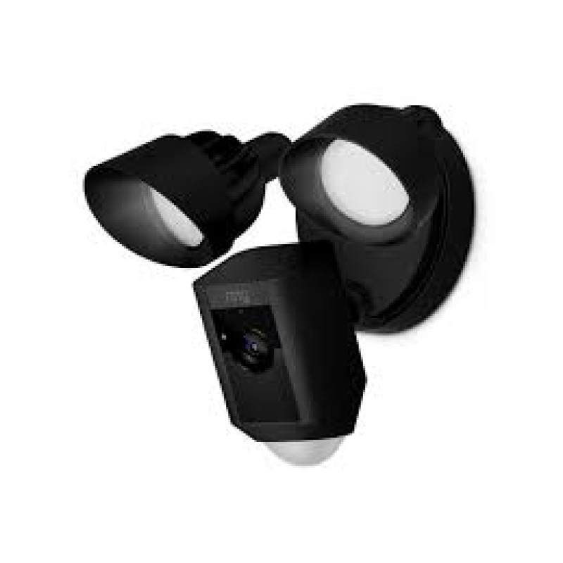 Ring Floodlight Camera Motion-Activated HD Security Cam Two-Way Talk and Siren Alarm, Black