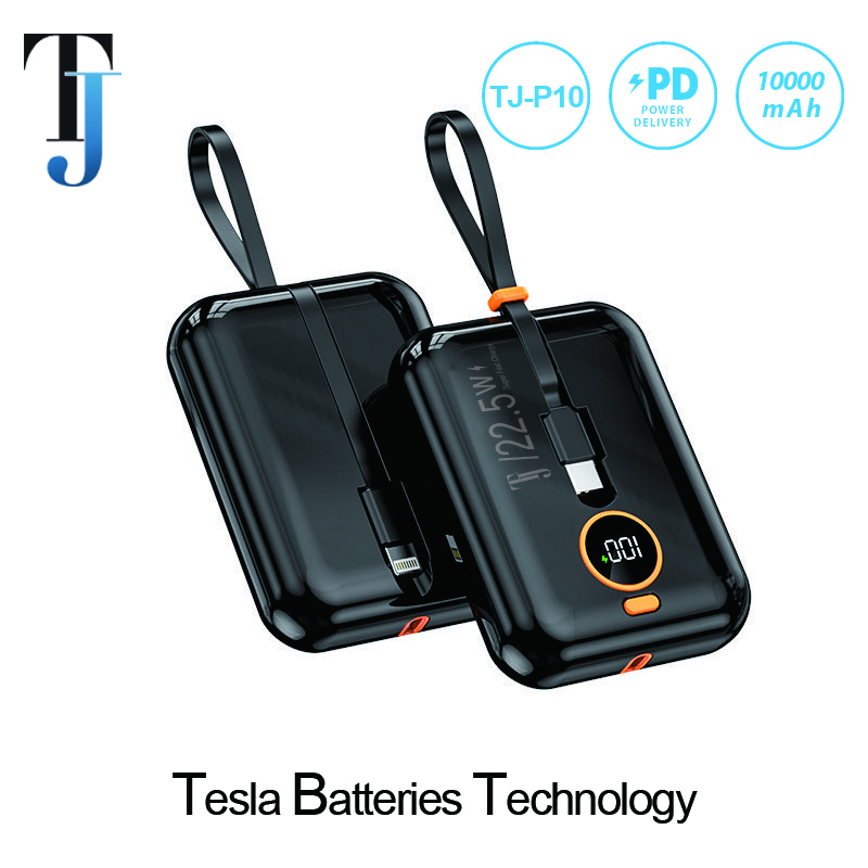 TJ-P10 - 10000 mAh Fast Charging Power Bank - Black
