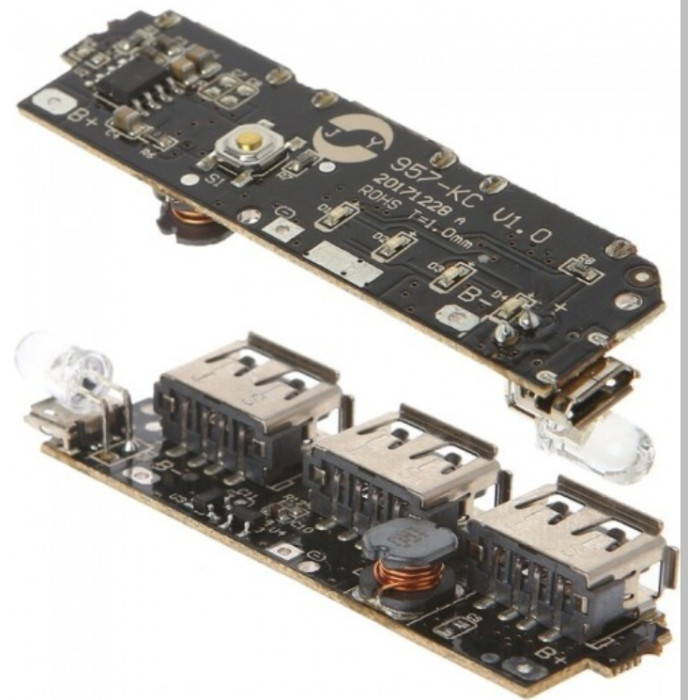 3 USB Mobile Power Bank Charger Module Charging Circuit Board
