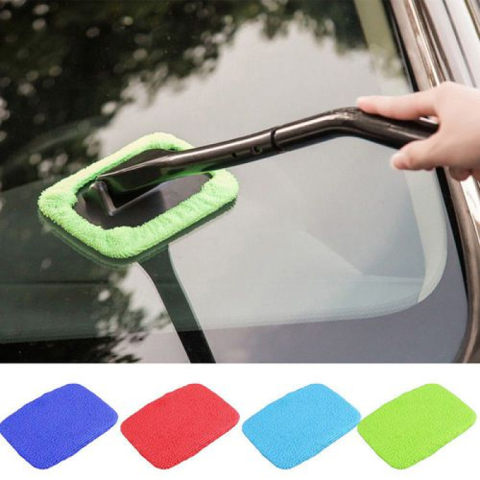 Windshield Cleaner with Microfiber Cloth Handle