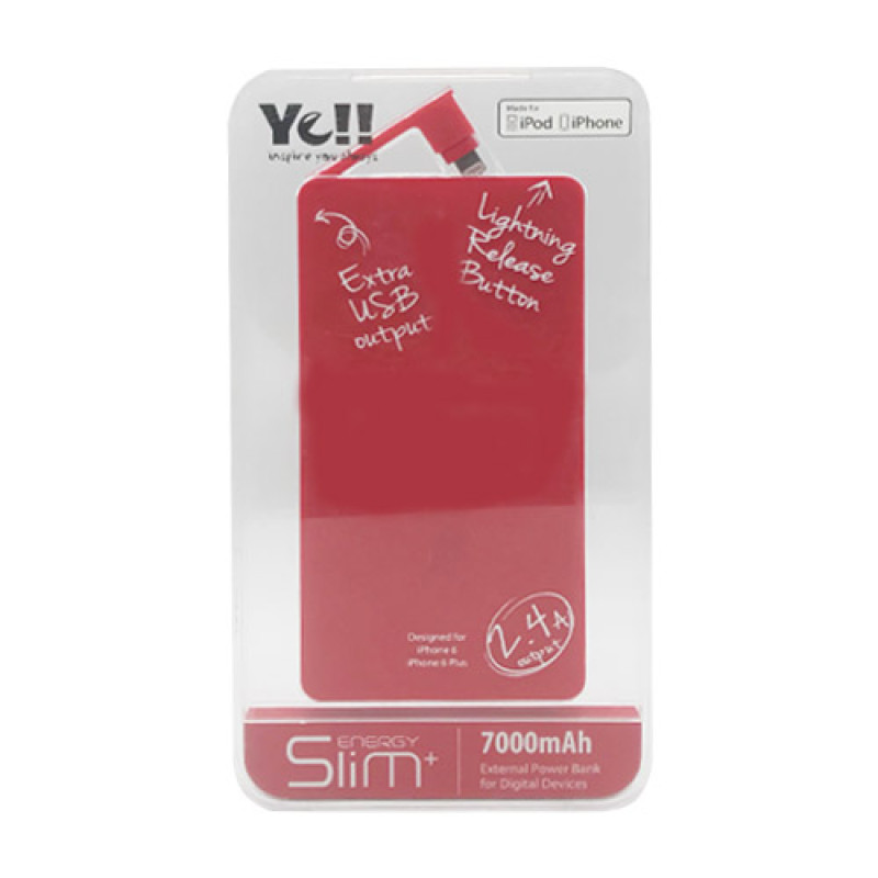 Yell 7000 mAh Power Bank | Red