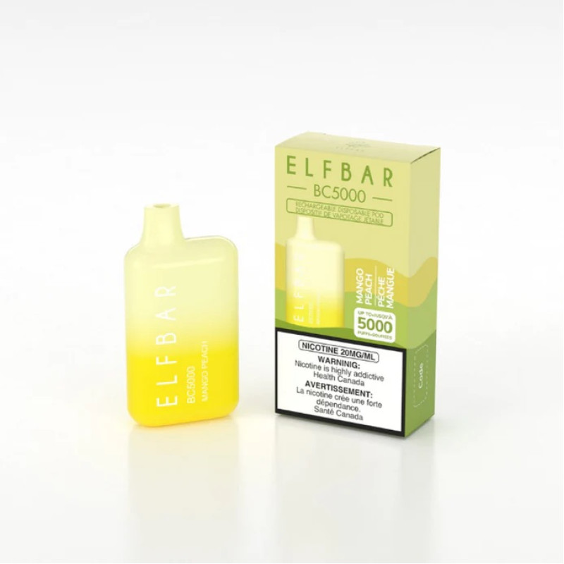 ELF BAR BC-5000 Disposable Pod Device - Rechargeable - 5% Nicotine Level - 5000 Puffs - Mango Peach