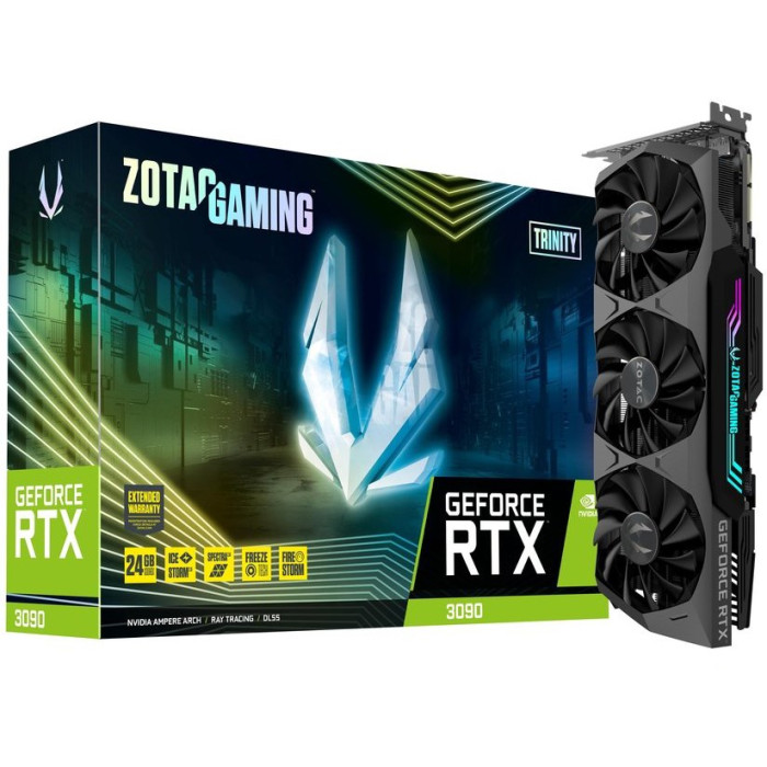 ZOTAC GAMING GeForce RTX 3090 Trinity ZT-A30900D-10P Video Graphics Card 24GB GDDR6X 384-bit  ZOTAC GAMING GeForce RTX 3090 Trinity ZT-A30900D-10P Video Graphics Card 24GB GDDR6X 384-bit