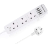 iBlockCube 6.5FT Extension Lead with 4 USB Ports 3 Way Socket Surge
