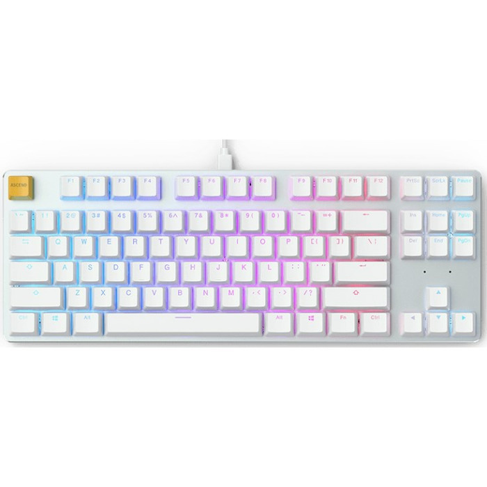 Glorious GMMK White Ice Edition Modular Mechanical Gaming Keyboard - TENKEYLESS - GLO-GMMK-TKL-BRN-W 