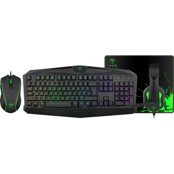 T-Dagger Legion T-TGS003 Mouse  Keyboard  Mousepad  Headset 4 In 1 Gaming Combo Set